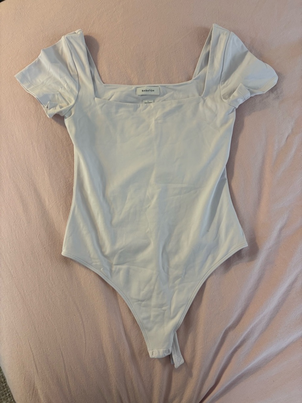 Babaton light pink Square-Neck Bodysuit